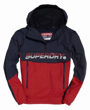 Superdry Core Overhead Cagoule Férfi Kabát Piros/Sötétkék | IYNEB5283